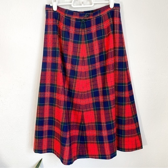 Vintage Pendleton Skirt Women's size 14 Red Blue Green Tartan Plaid Wool Lined - Picture 9 of 9